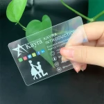 High Quality Waterproof Custom Design CR80 Clear Plastic Transparent Business Card Printing