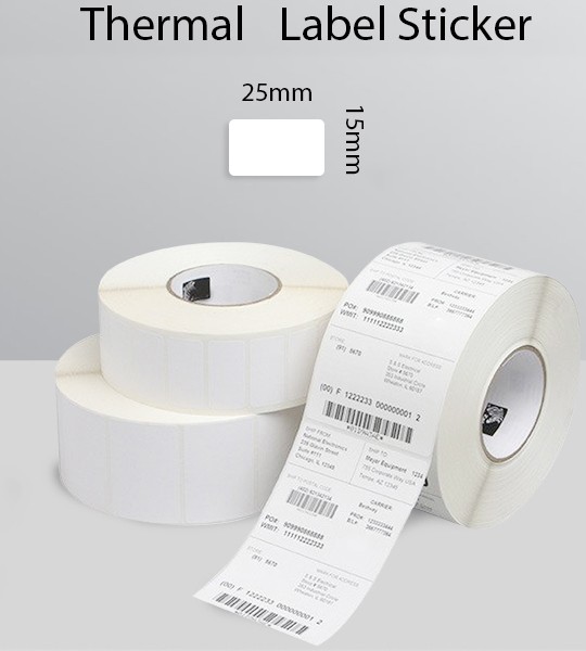 Thermal Label Sticker Size: 25mm x 15mm