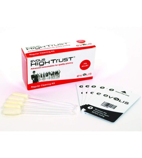 Evolis Regular Cleaning Kit 5 adhesive cards and 5 swabs